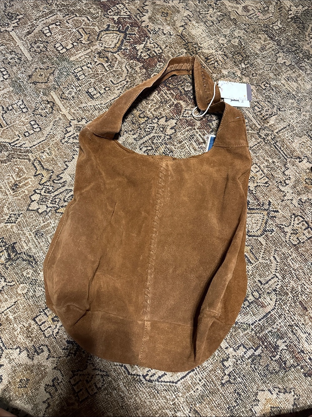 Haute Hippie Suede Shoulder Bag in Cognac Brown